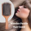 Trendy Square Shape Paddle Hair Brush Wood Comb